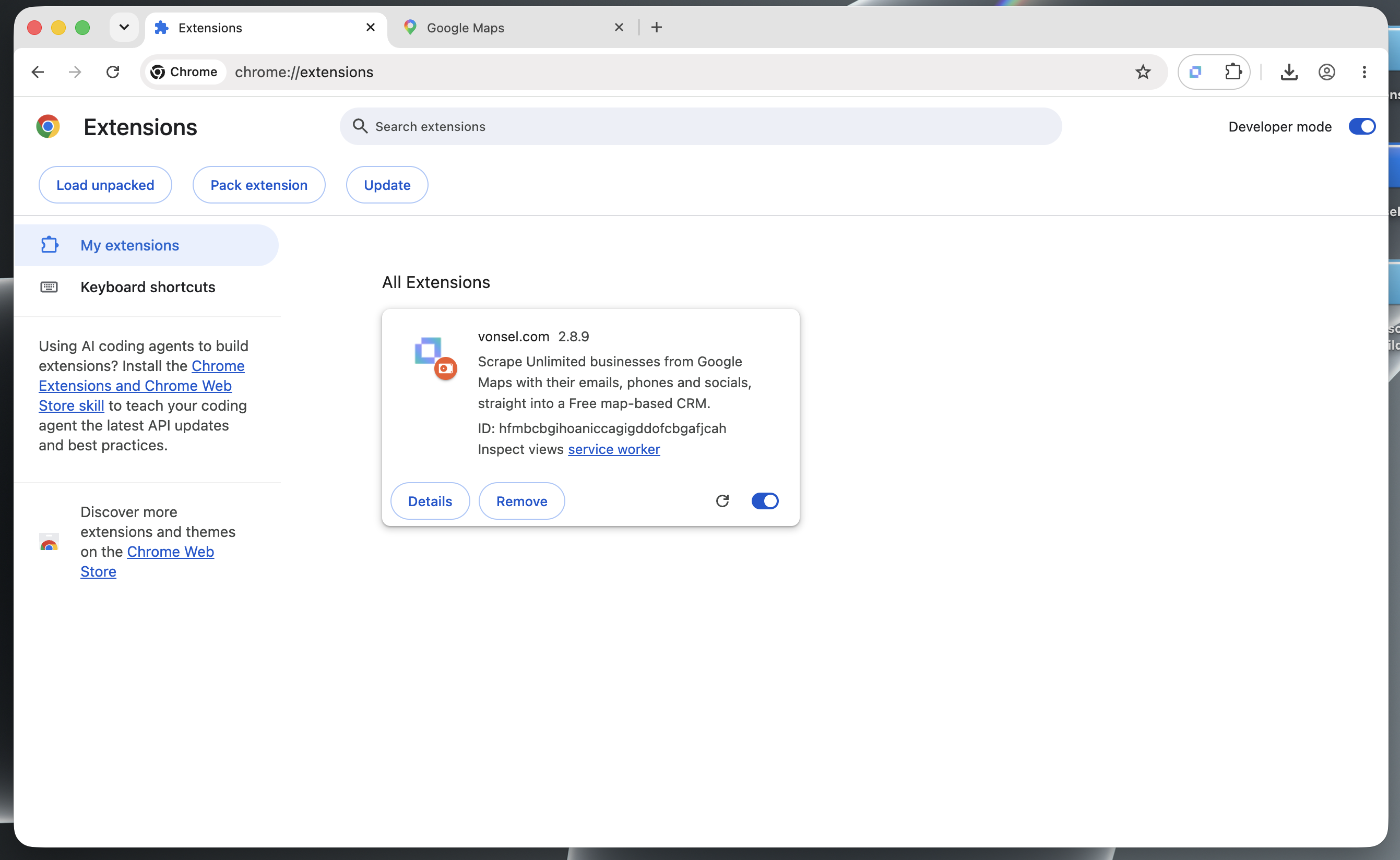 Click the Vonsel icon you have pinned to the Chrome toolbar.